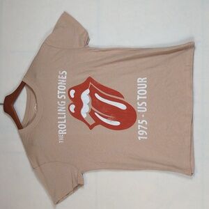 The Rolling Stones Tan 1975 US Tour Retro‎ Men's Shirt L